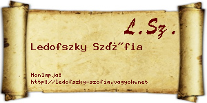 Ledofszky Szófia névjegykártya